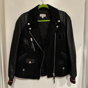 Coach Black Baseball Moto Jacket | Varsity Jacket